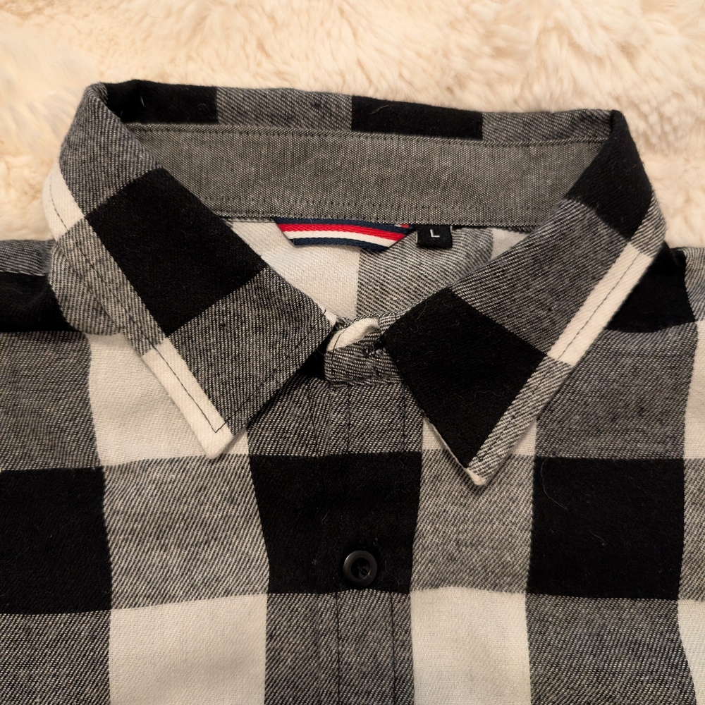 Black and White Checkered Men's Shirt